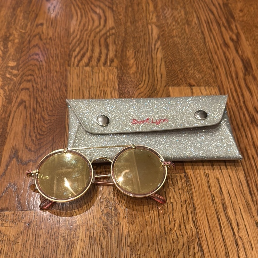 Bari Lynn Girl’s Gold Round Sunglasses